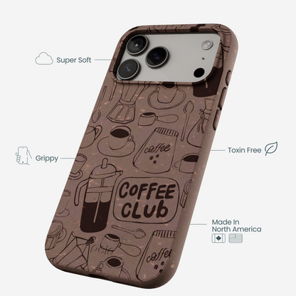 Chocolate Brown Coffee Club iPhone 17 Pro Max Case