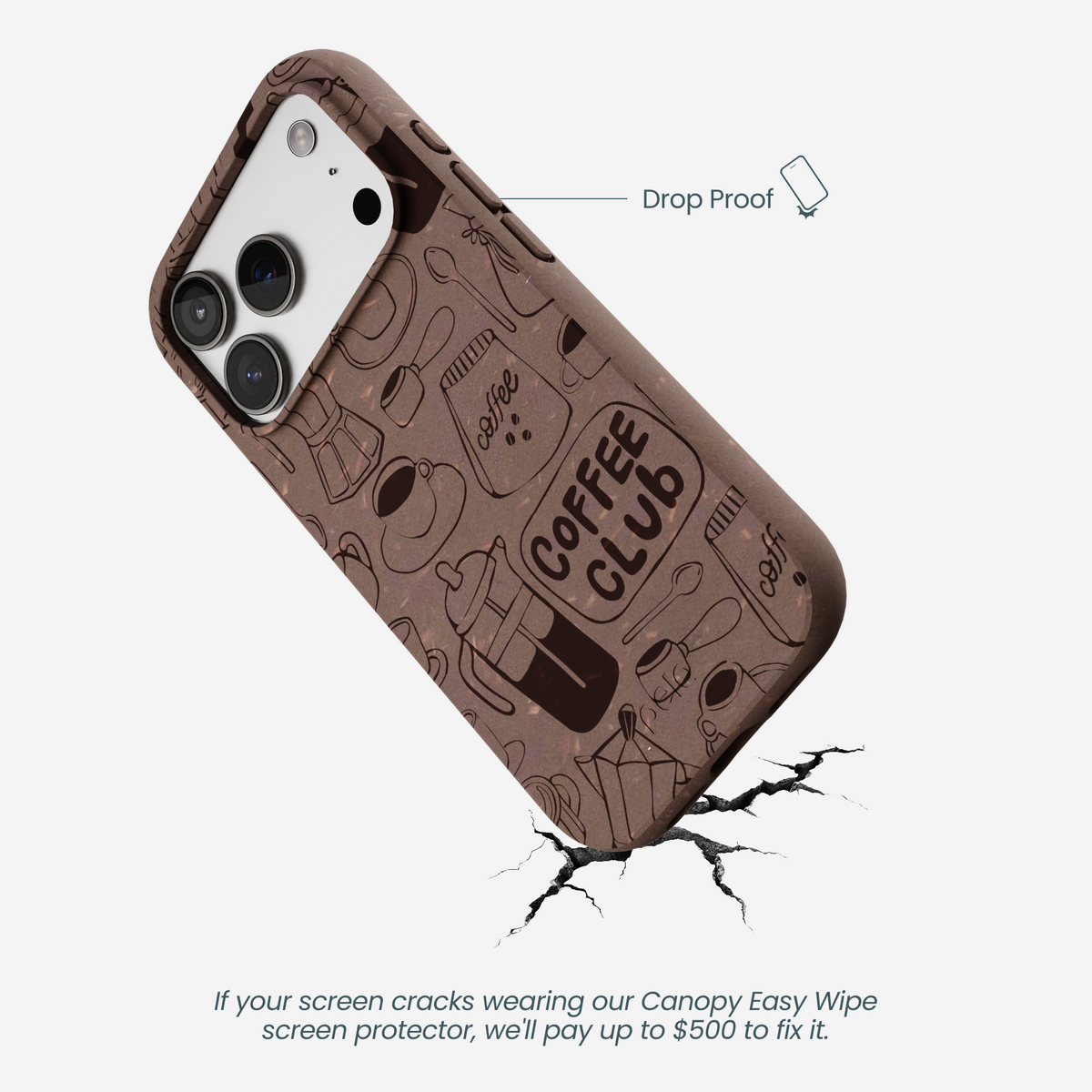 Chocolate Brown Coffee Club iPhone 17 Pro Case