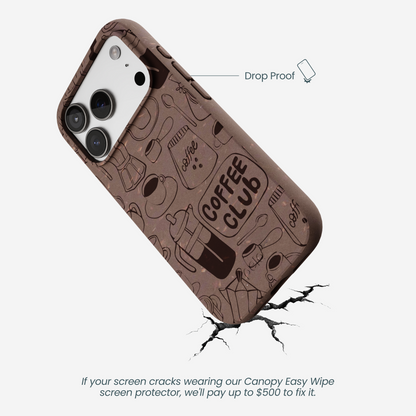 Chocolate Brown Coffee Club iPhone 17 Pro Case