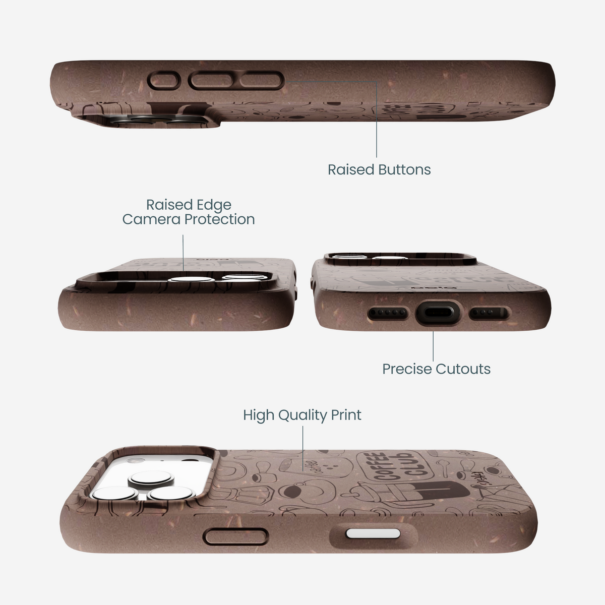 Chocolate Brown Coffee Club iPhone 17 Pro Case