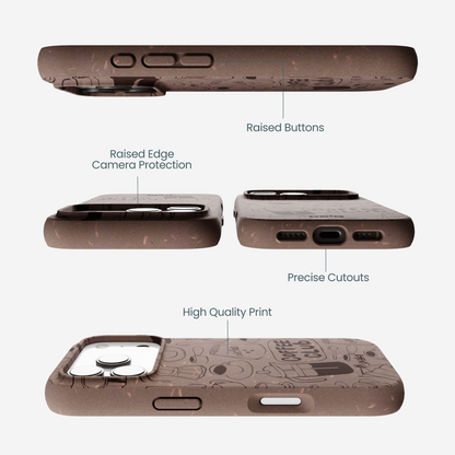 Chocolate Brown Coffee Club iPhone 17 Pro Case