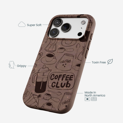 Chocolate Brown Coffee Club iPhone 17 Pro Case