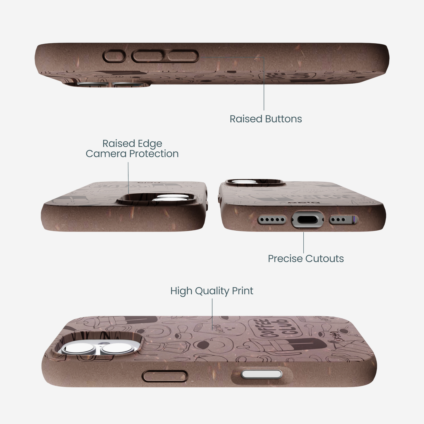 Chocolate Brown Coffee Club iPhone 17 Case