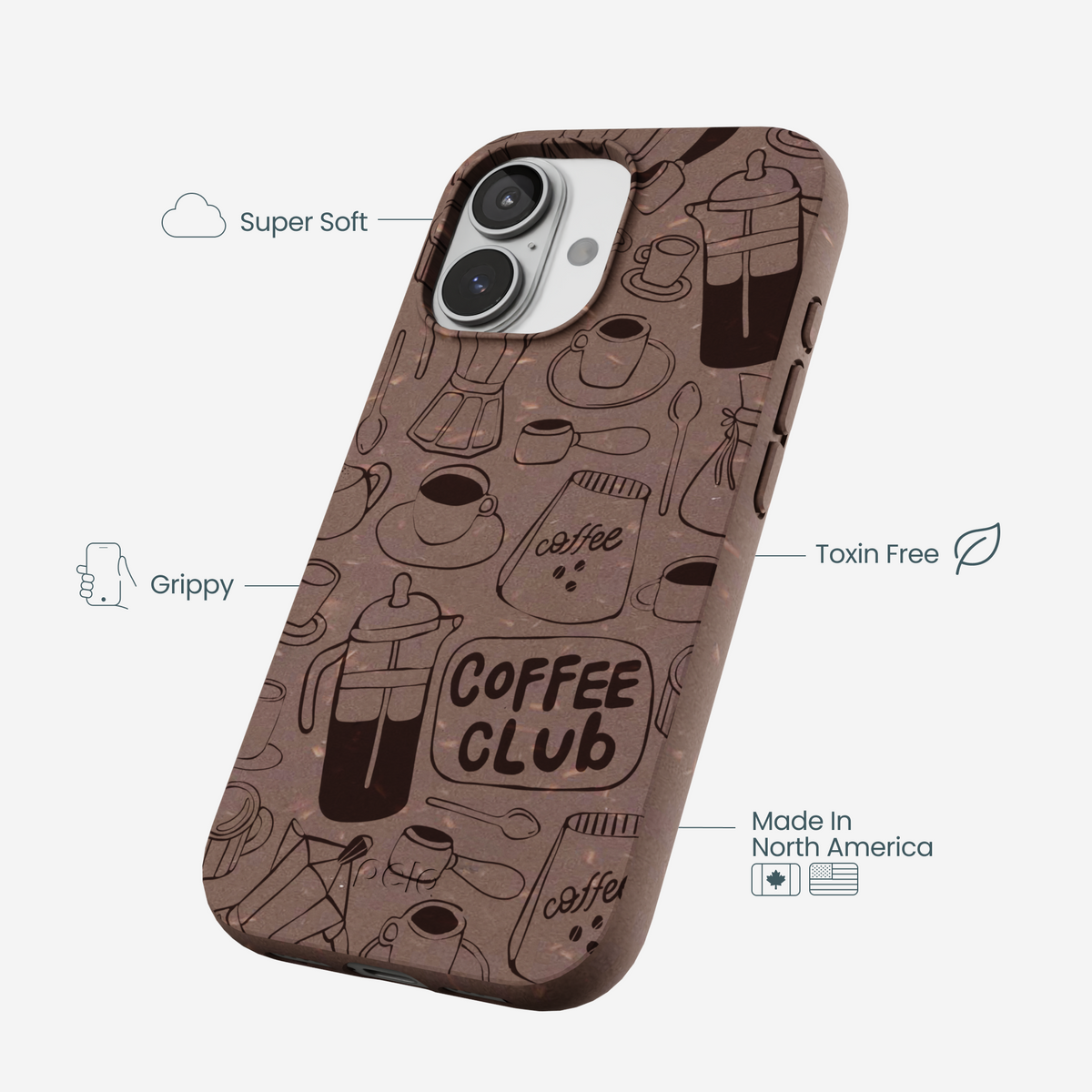 Chocolate Brown Coffee Club iPhone 17 Case