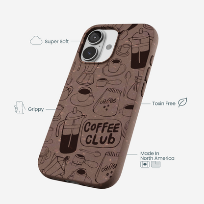 Chocolate Brown Coffee Club iPhone 17 Case