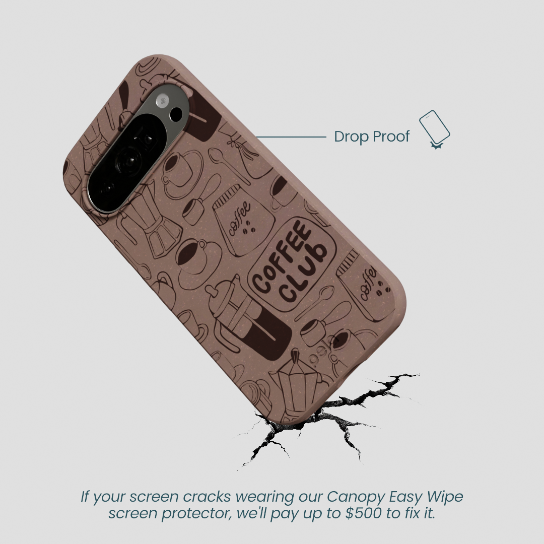 Chocolate Brown Coffee Club Google Pixel 10/10 Pro Case