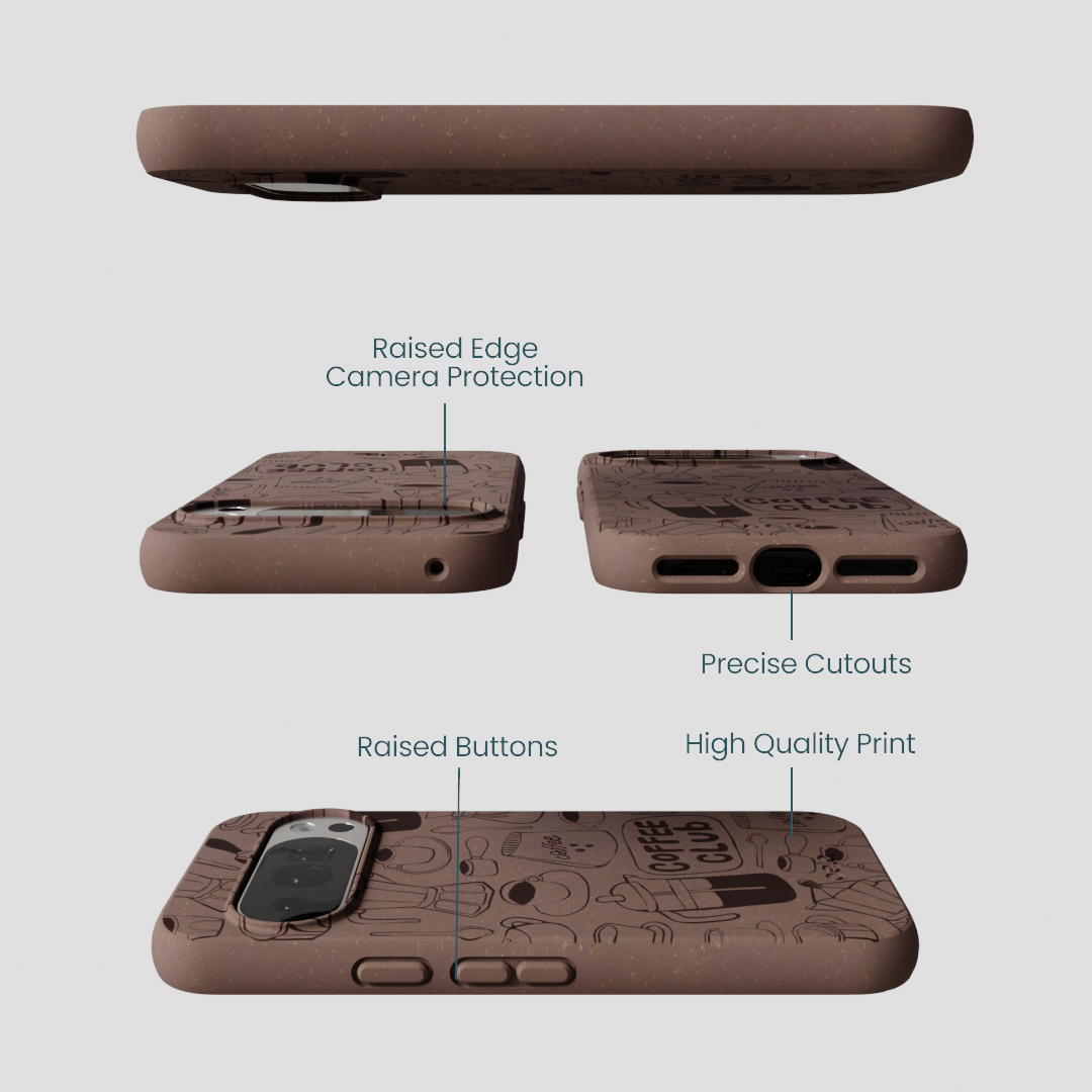 Chocolate Brown Coffee Club Google Pixel 10/10 Pro Case