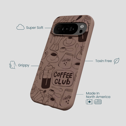 Chocolate Brown Coffee Club Google Pixel 10/10 Pro Case