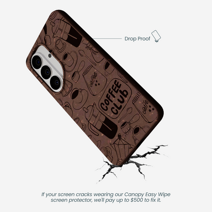 Chocolate Brown Coffee Club Samsung Galaxy S26 Case