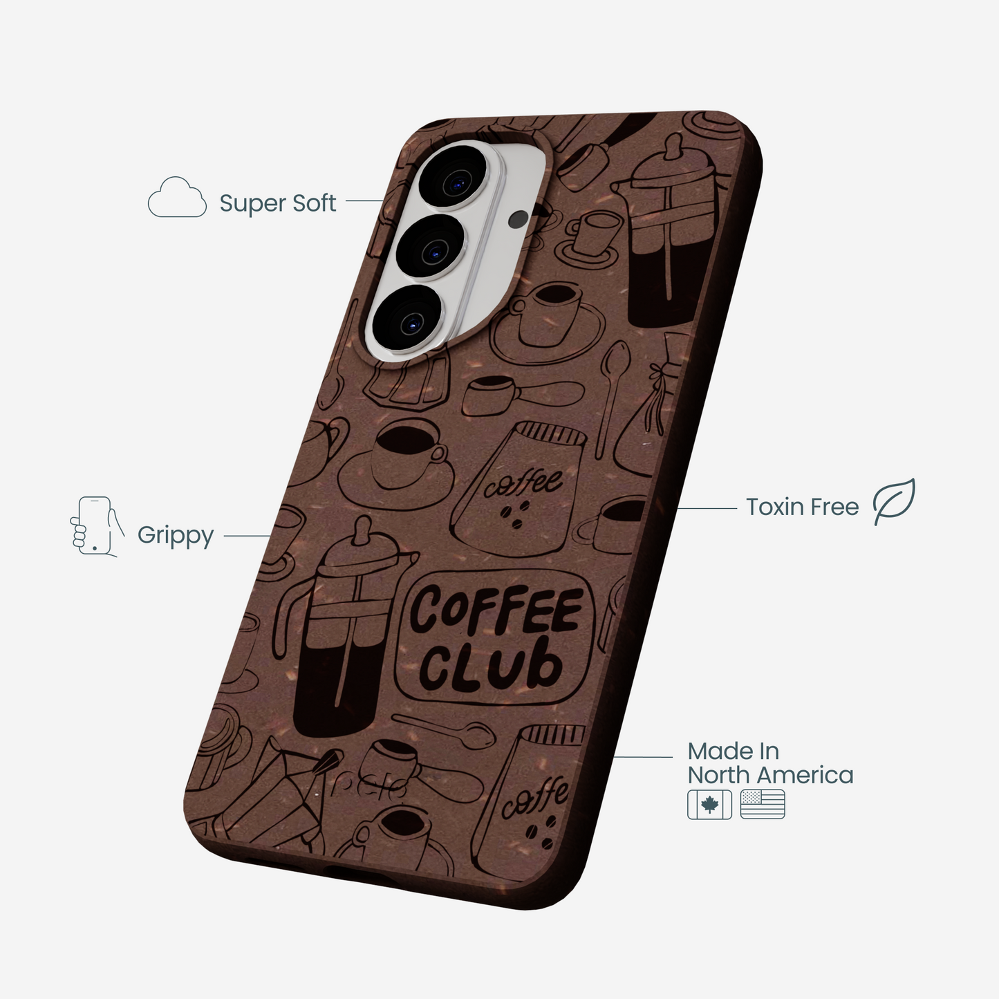 Chocolate Brown Coffee Club Samsung Galaxy S26 Case