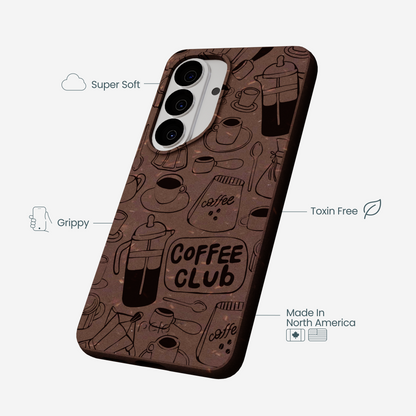 Chocolate Brown Coffee Club Samsung Galaxy S26 Case