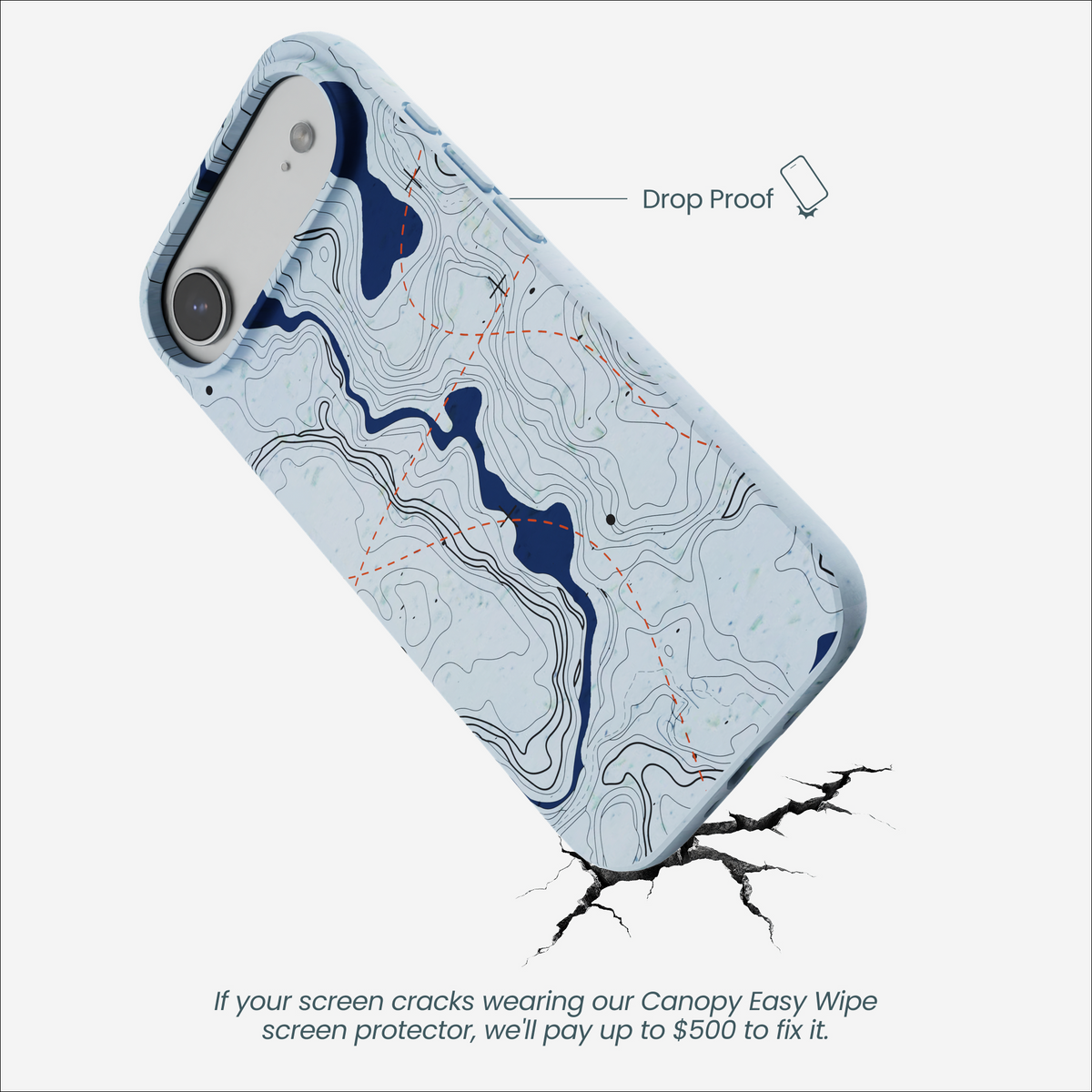 Powder Blue Contour Lines iPhone Air Case