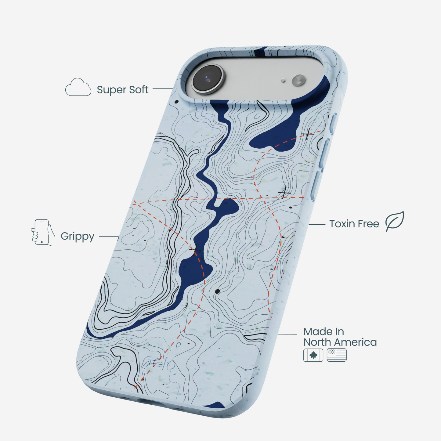 Powder Blue Contour Lines iPhone Air Case