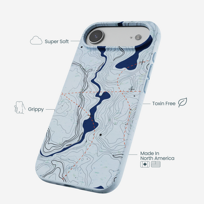 Powder Blue Contour Lines iPhone Air Case