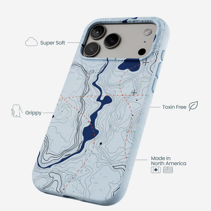 Powder Blue Contour Lines iPhone 17 Pro Max Case