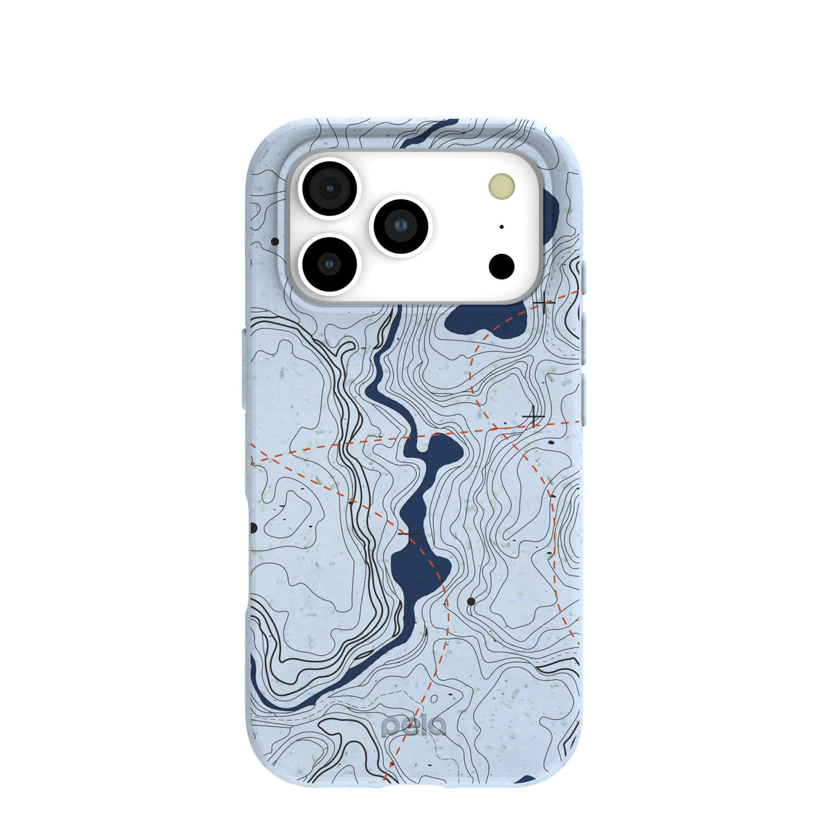 Powder Blue Contour Lines iPhone 17 Pro Case