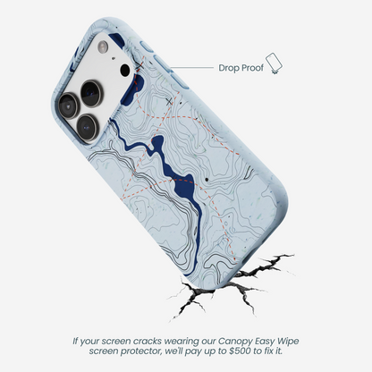 Powder Blue Contour Lines iPhone 17 Pro Case