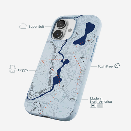 Powder Blue Contour Lines iPhone 17 Case