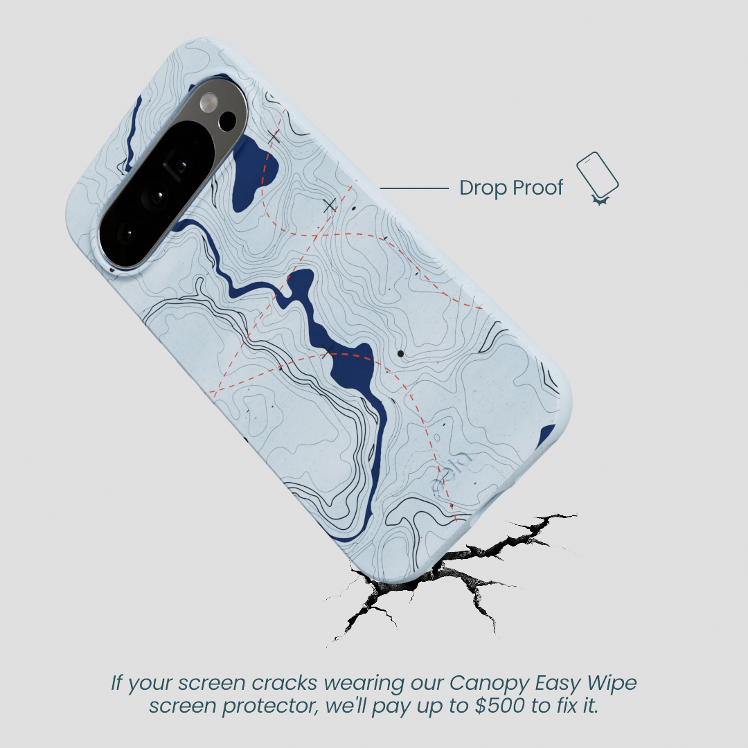 Powder Blue Contour Lines Google Pixel 10 Pro XL Case