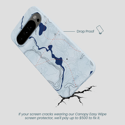Powder Blue Contour Lines Google Pixel 10 Pro XL Case