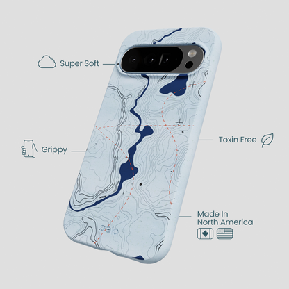 Powder Blue Contour Lines Google Pixel 10 Pro XL Case