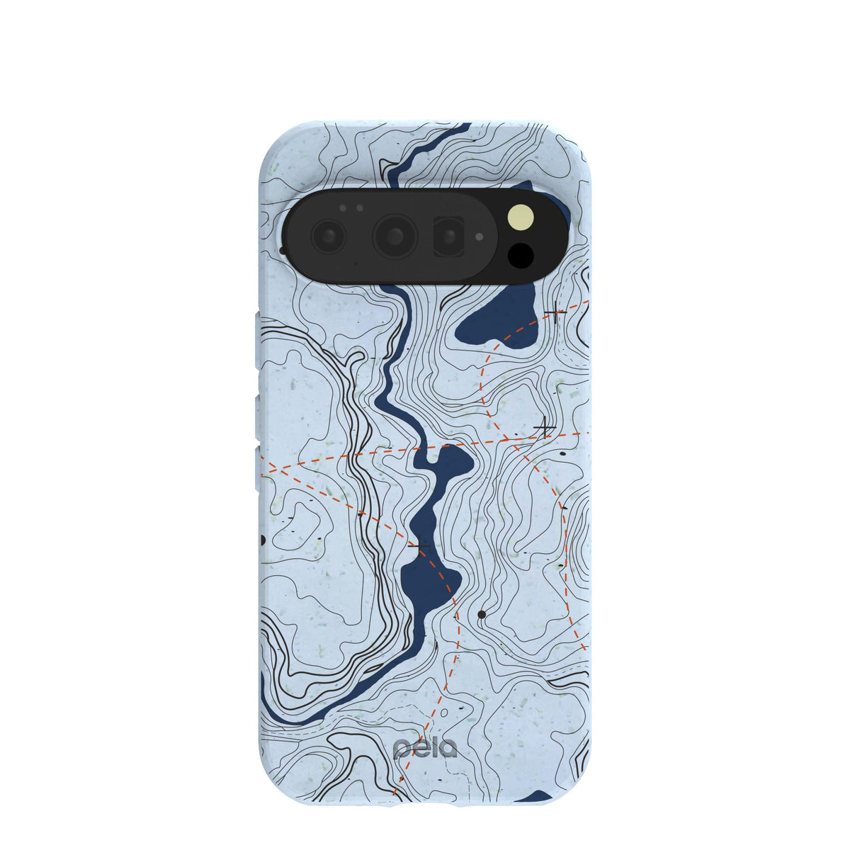 Powder Blue Contour Lines Google Pixel 10/10 Pro Case