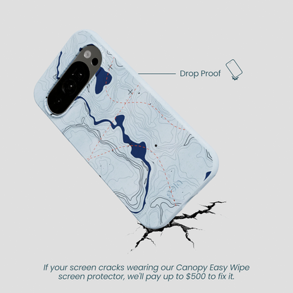 Powder Blue Contour Lines Google Pixel 10/10 Pro Case