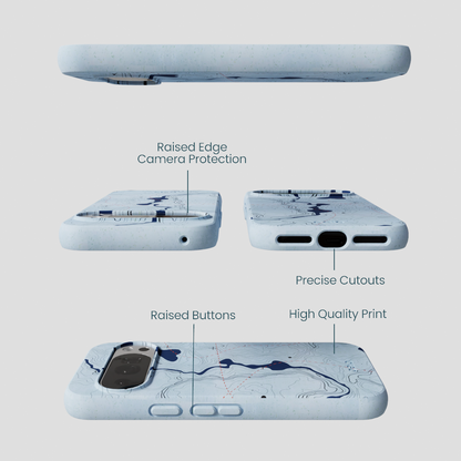 Powder Blue Contour Lines Google Pixel 10/10 Pro Case