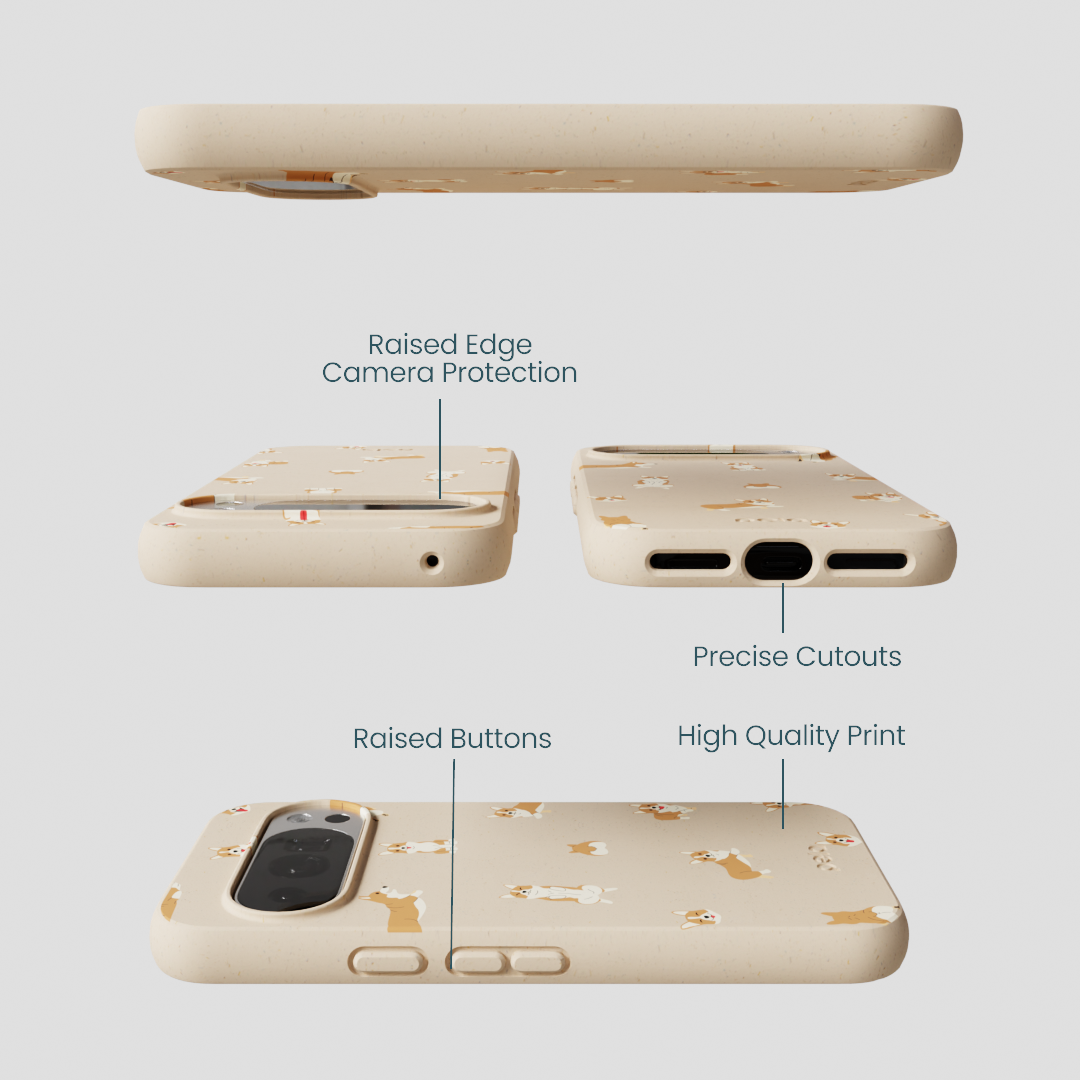 Seashell Corgi Cuties Google Pixel 10/10 Pro Case