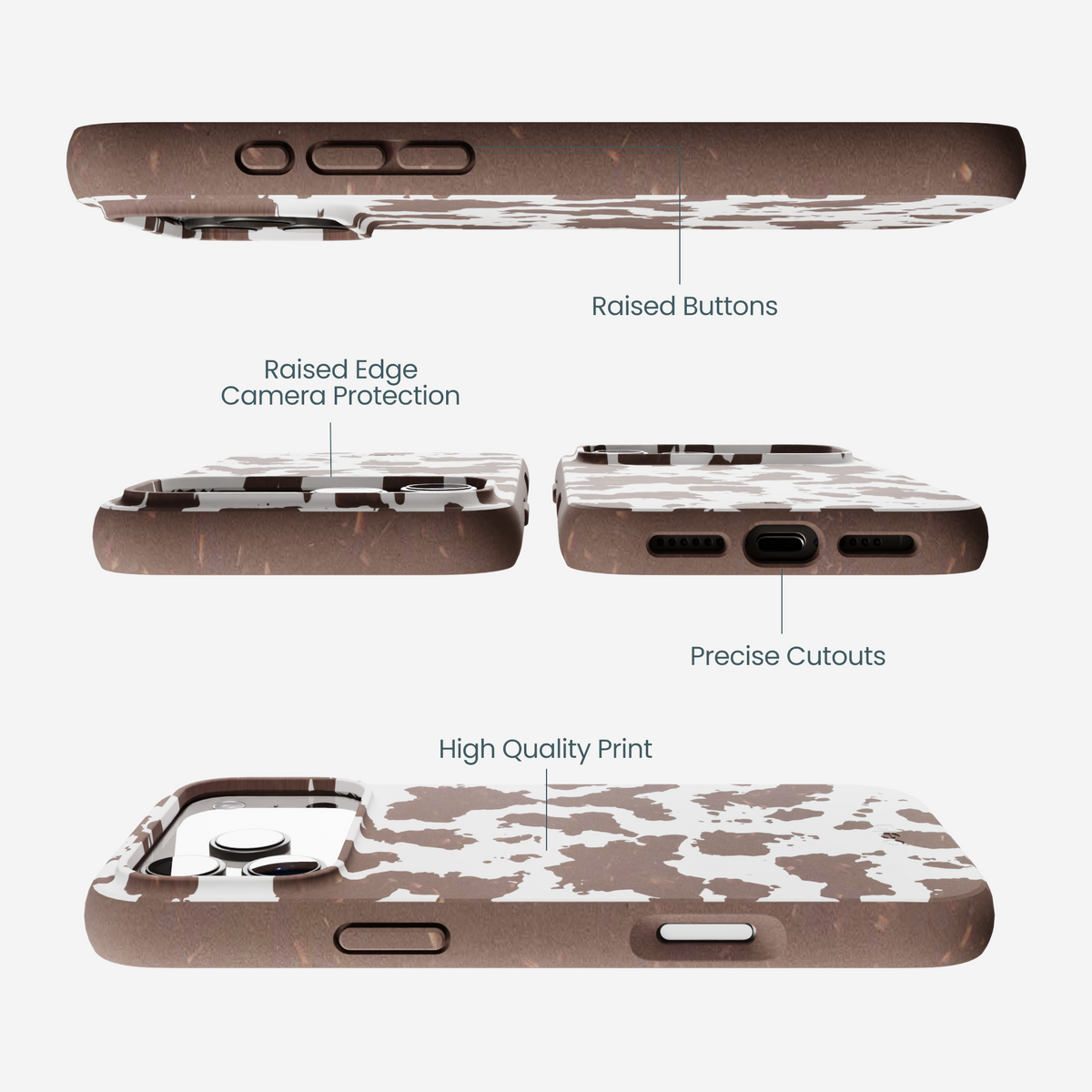 Chocolate Brown Cow Couture iPhone 17 Pro Max Case