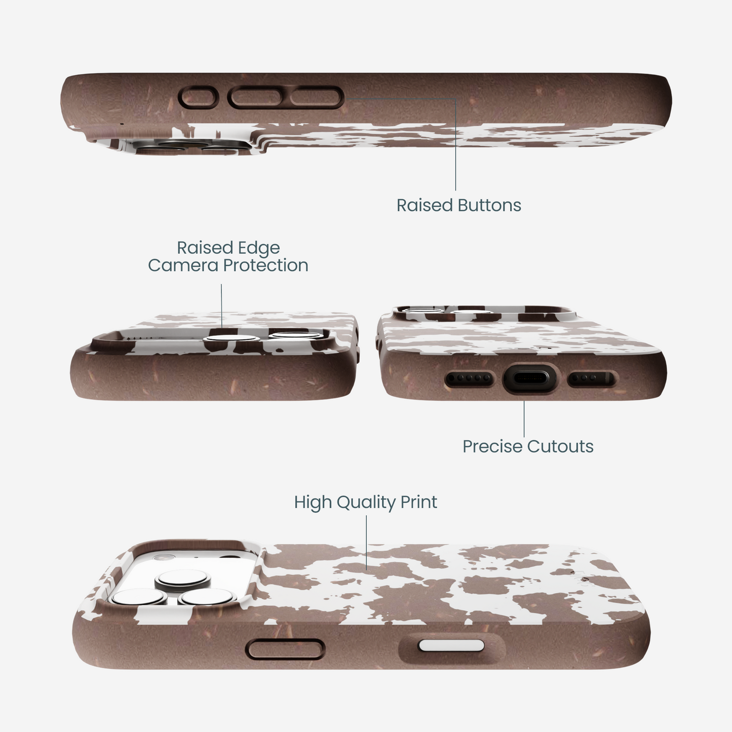 Chocolate Brown Cow Couture iPhone 17 Pro Case