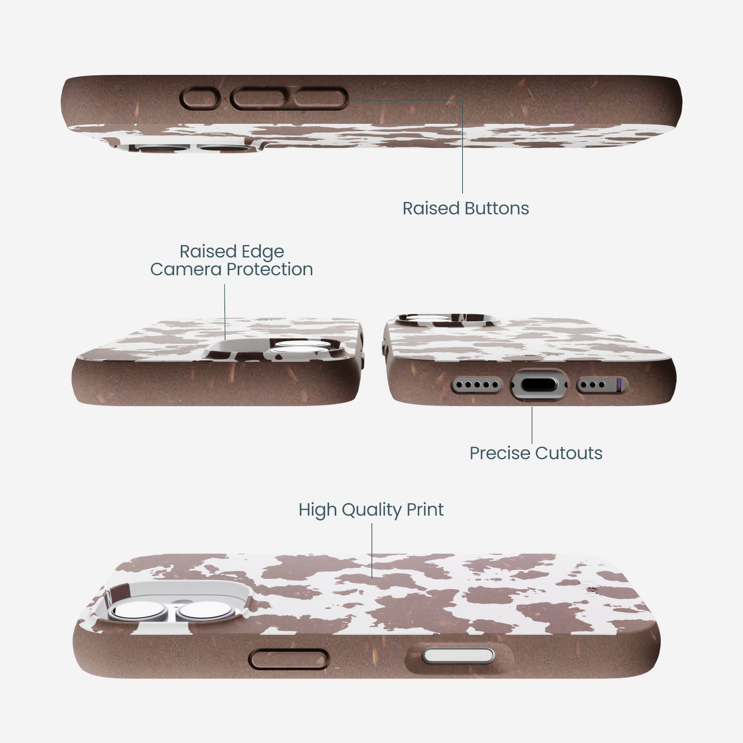 Chocolate Brown Cow Couture iPhone 17 Case
