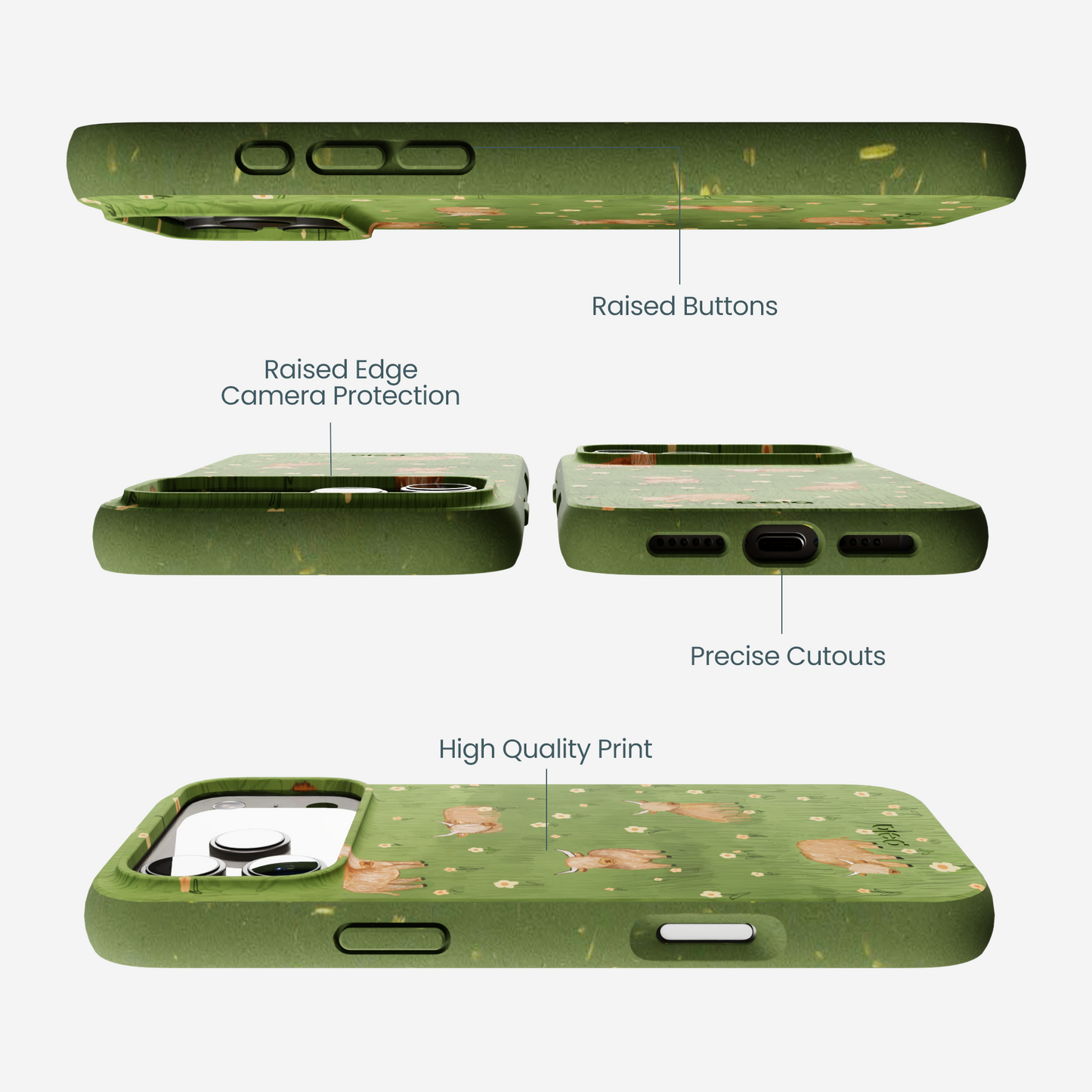 Forest Floor Cozy Cows iPhone 17 Pro Max Case
