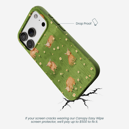 Forest Floor Cozy Cows iPhone 17 Pro Case