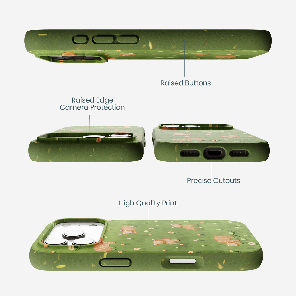 Forest Floor Cozy Cows iPhone 17 Pro Case