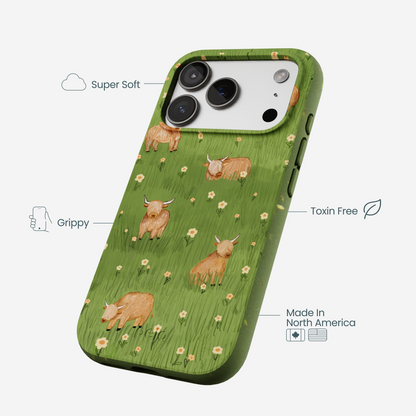 Forest Floor Cozy Cows iPhone 17 Pro Case