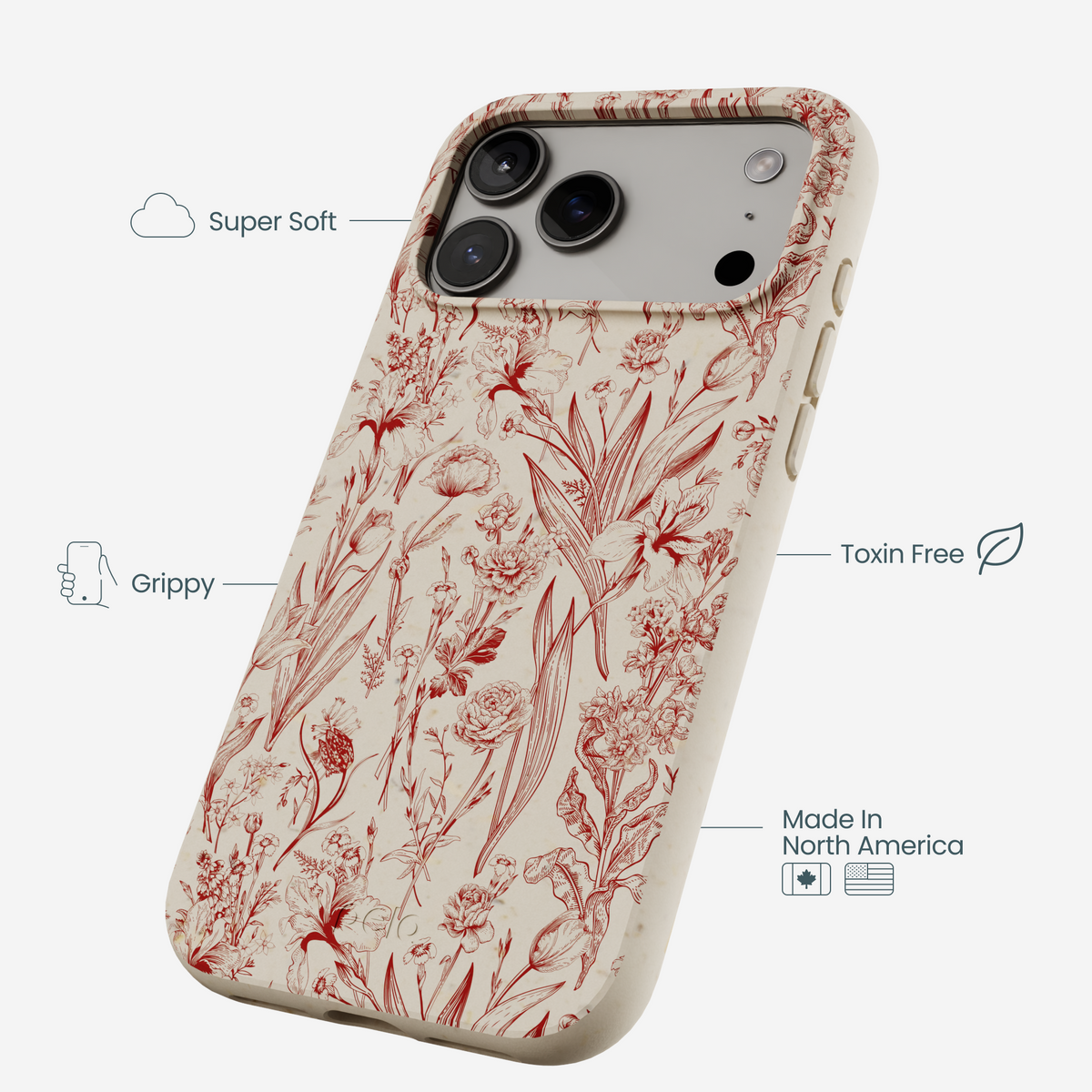 London Fog Crimson Bouquet iPhone 17 Pro Max Case