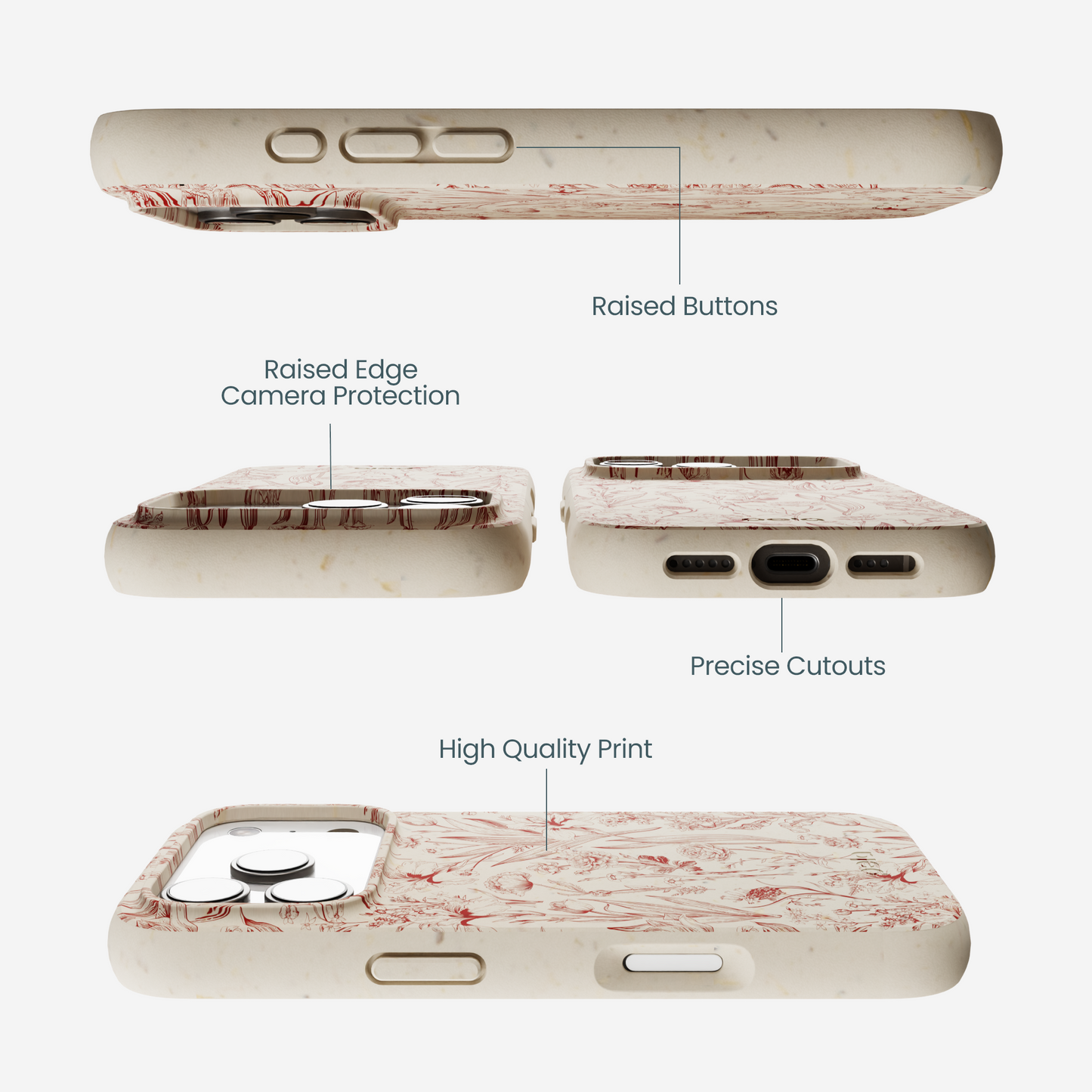 London Fog Crimson Bouquet iPhone 17 Pro Case