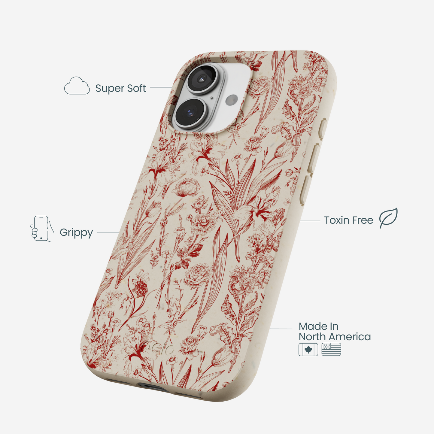 London Fog Crimson Bouquet iPhone 17 Case