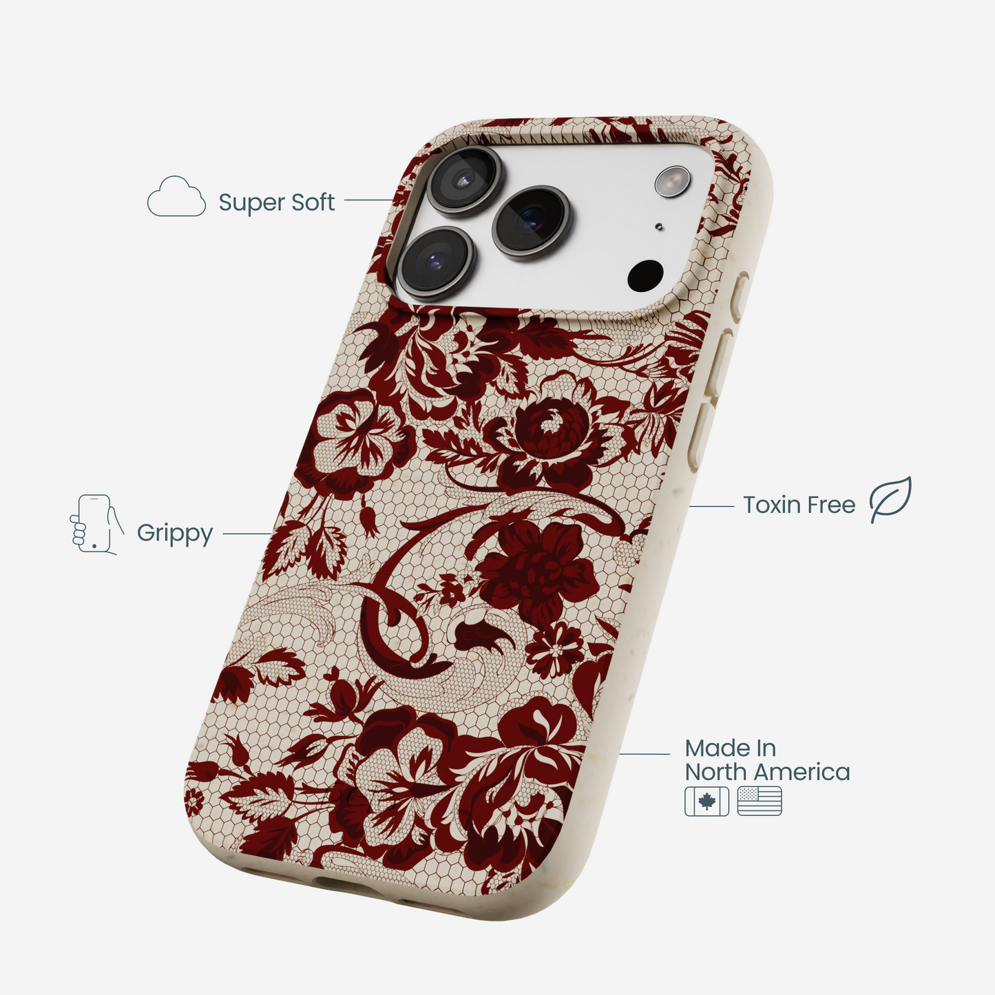 London Fog Crimson Veil iPhone 17 Pro Case
