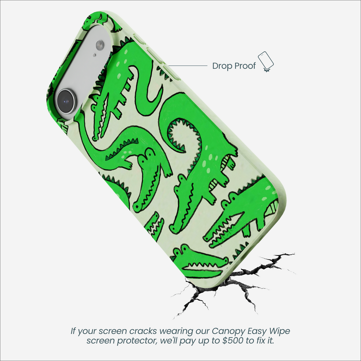 Sage Green Croc a Doodle iPhone Air Case