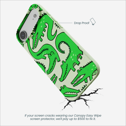 Sage Green Croc a Doodle iPhone Air Case