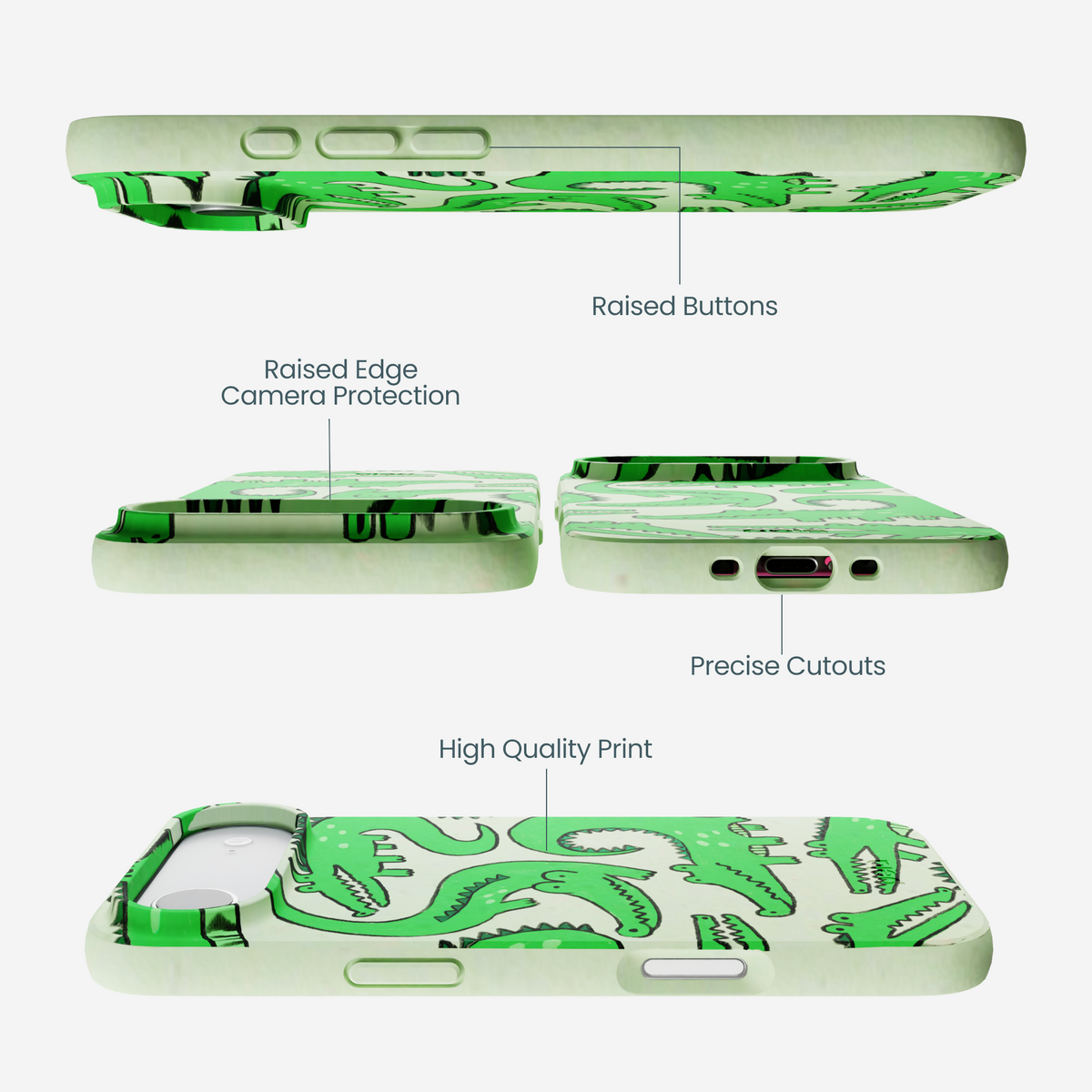 Sage Green Croc a Doodle iPhone Air Case