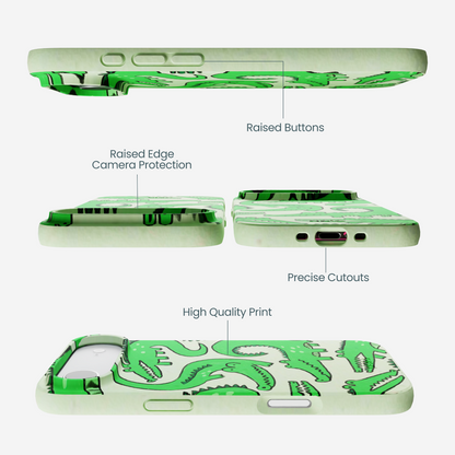 Sage Green Croc a Doodle iPhone Air Case