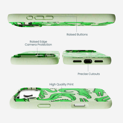 Sage Green Croc a Doodle iPhone 17 Pro Max Case