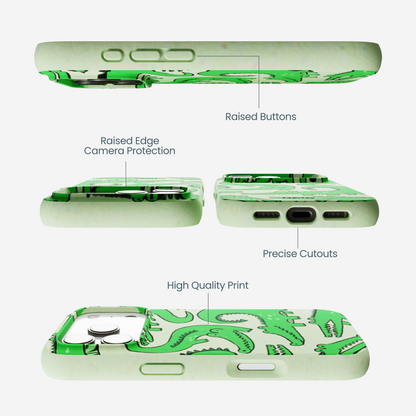 Sage Green Croc a Doodle iPhone 17 Pro Case