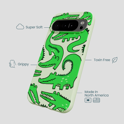 Sage Green Croc a Doodle Google Pixel 10 Pro XL Case