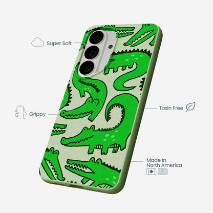 Sage Green Croc a Doodle Samsung Galaxy S26 Case
