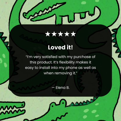 Sage Green Croc a Doodle iPhone 17 Pro Case