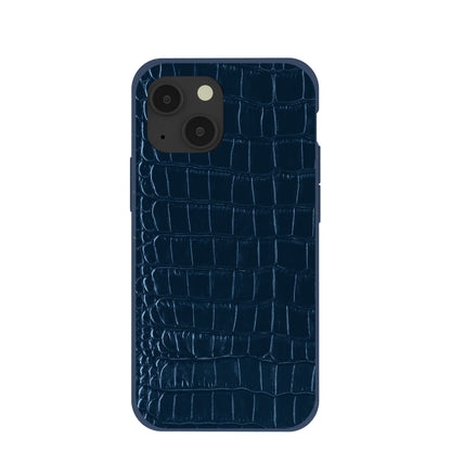 Navy Blue Croc iPhone 13 Mini Case